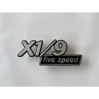 X1/9 5 speed Schild Haube hinten