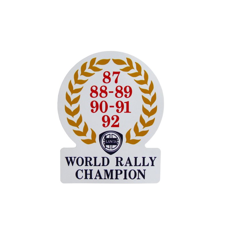 Sticker Aufkleber Lancia World Rally Champion 87-92 Lorbeerkranz 