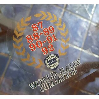 Aufkleber Heckscheibe World Rally Champion 87-92
