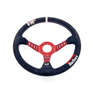 Lenkrad Wildleder 3 Speichen weinrot 350mm für Lancia Fulvia