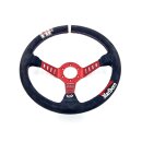 Lenkrad Wildleder 3 Speichen weinrot 350mm für...